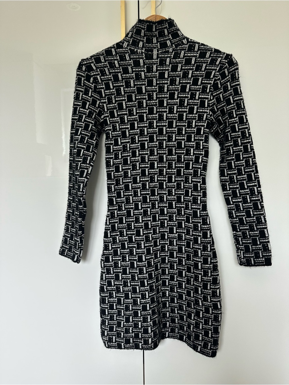Zara Black Knit Turtleneck Long Sleeve Mini sweater Dress Small